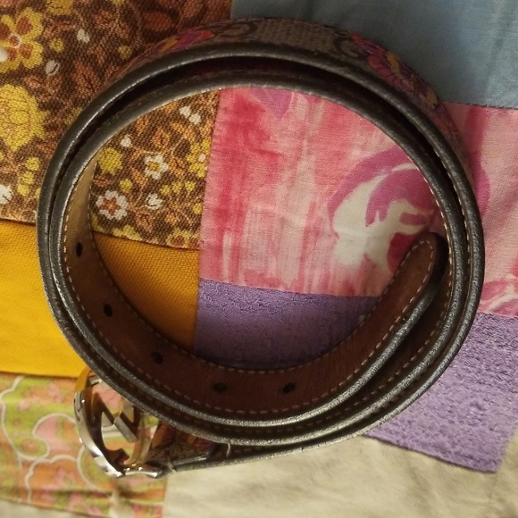 GG Supreme Monogram Gucci Leather Butterfly Belt Small Adult Lg Child Brown/Pink - Picture 14 of 16